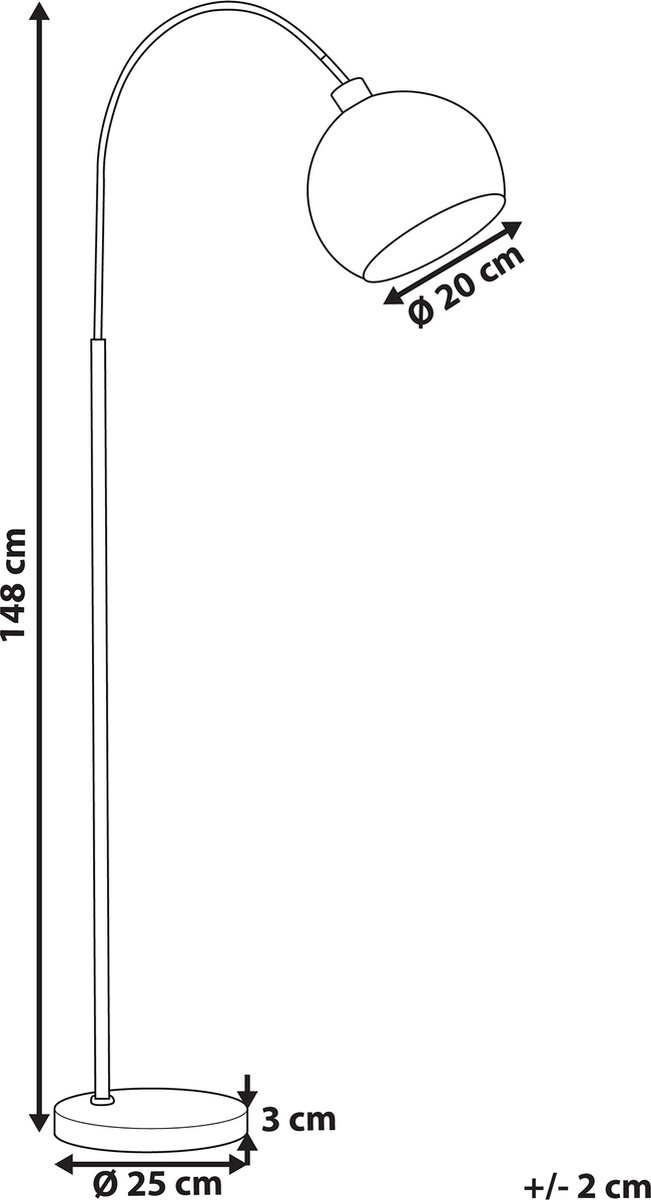Beliani Gumara - Staande Lamp--ijzer - Zwart