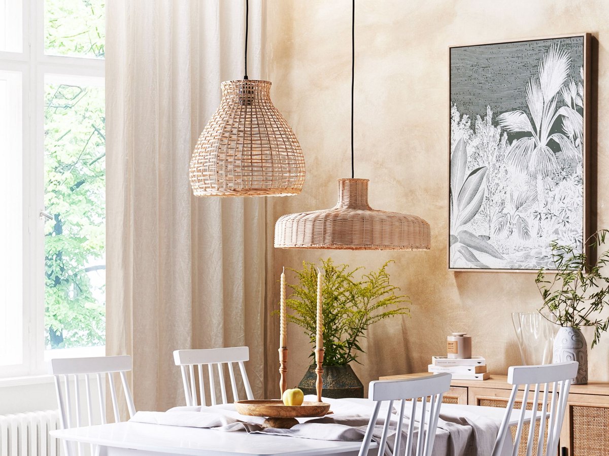 Beliani Tamarin - Hanglamp--rotan - Beige