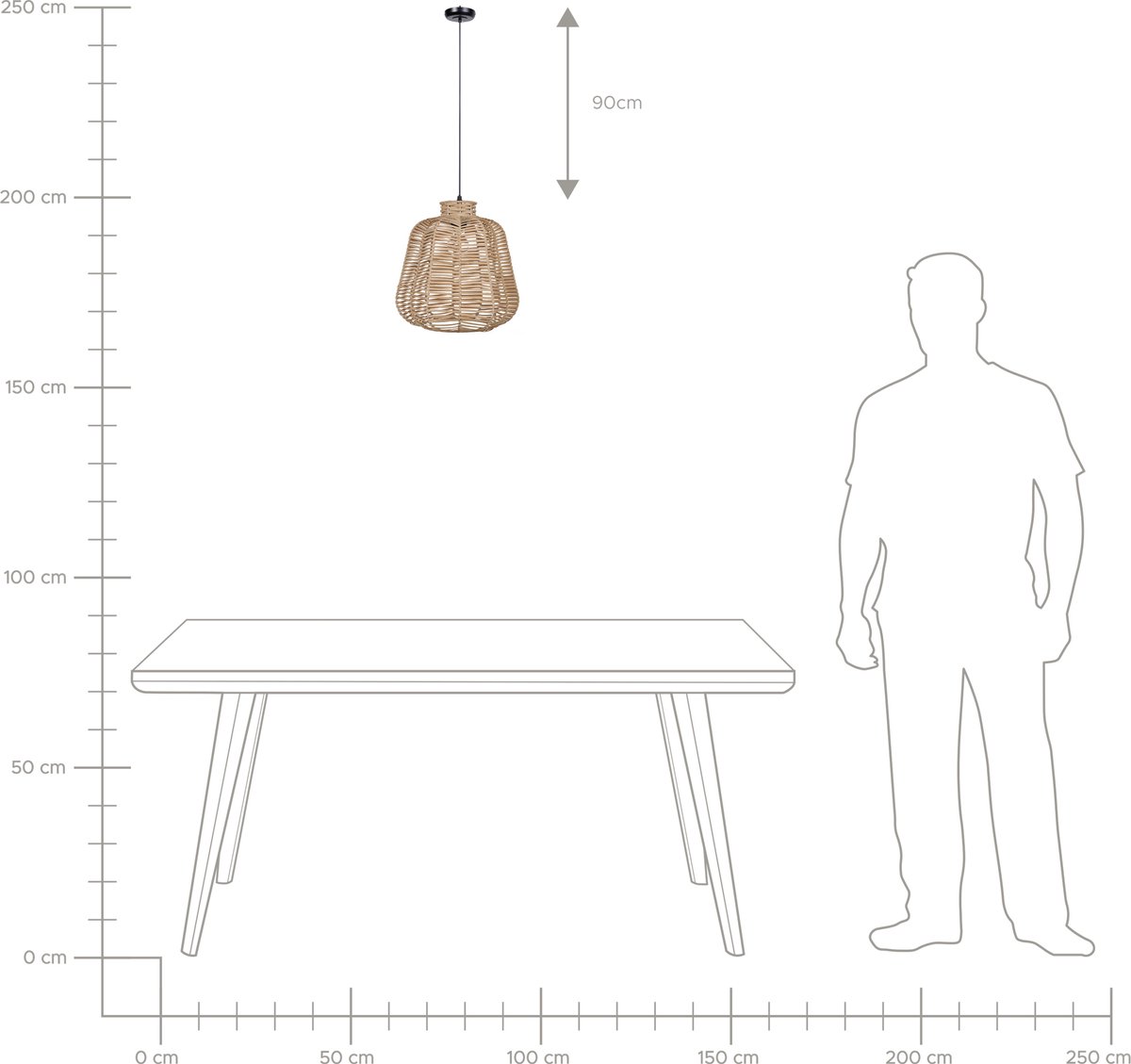Beliani Ramena - Hanglamp--rotan - Beige