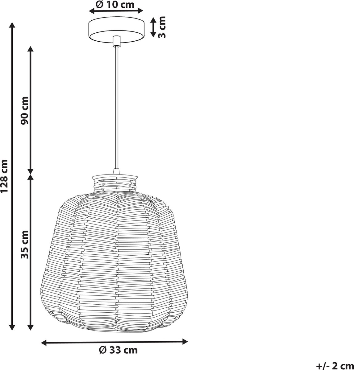 Beliani Ramena - Hanglamp--rotan - Beige