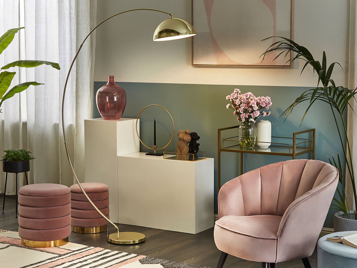 Beliani Kama - Staande Lamp--metaal - Goud