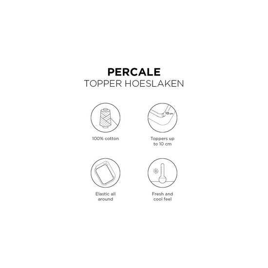 Beddinghouse Perkal Topper Hoeslaken 140 x 220 cm