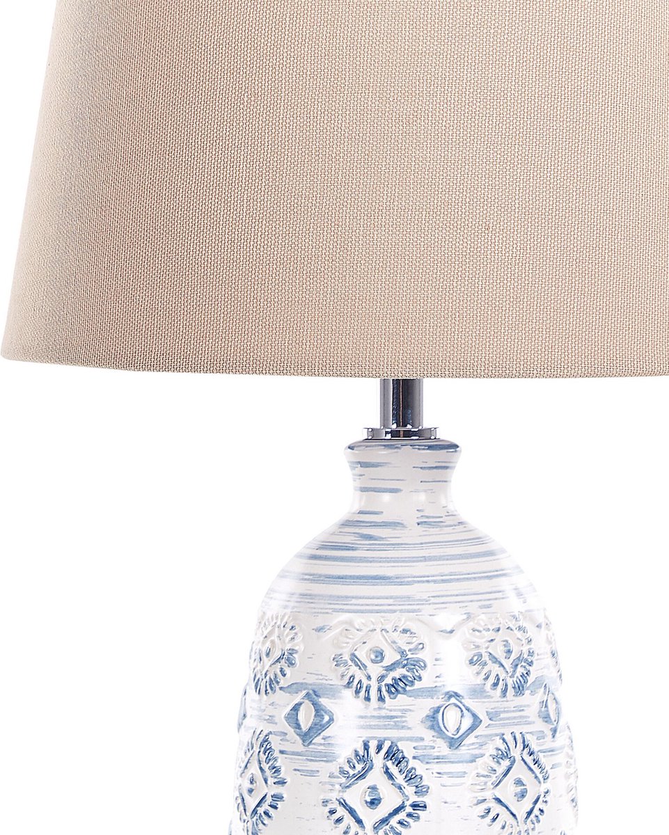 Beliani Palakaria - Tafellamp-wit-keramiek