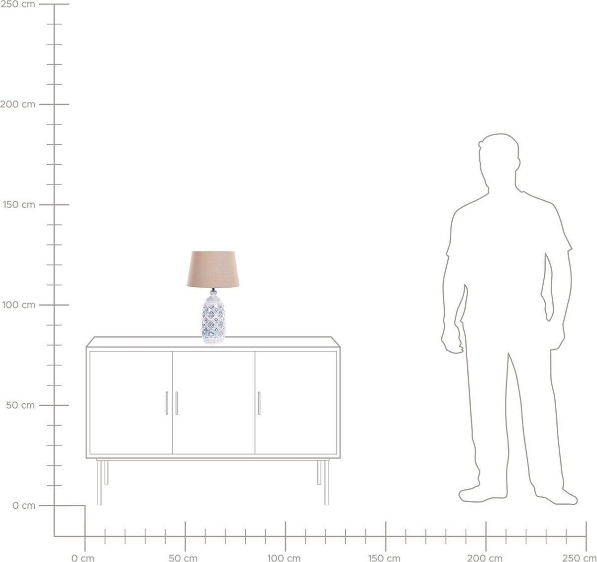 Beliani Palakaria - Tafellamp-wit-keramiek