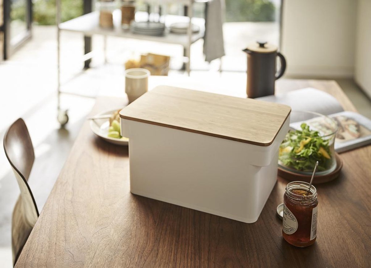 Yamazaki Tower Broodtrommel met Messenhouder - Wit