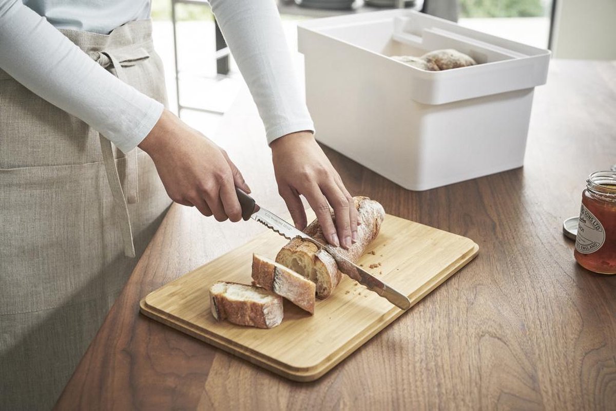 Yamazaki Tower Broodtrommel met Messenhouder - Wit