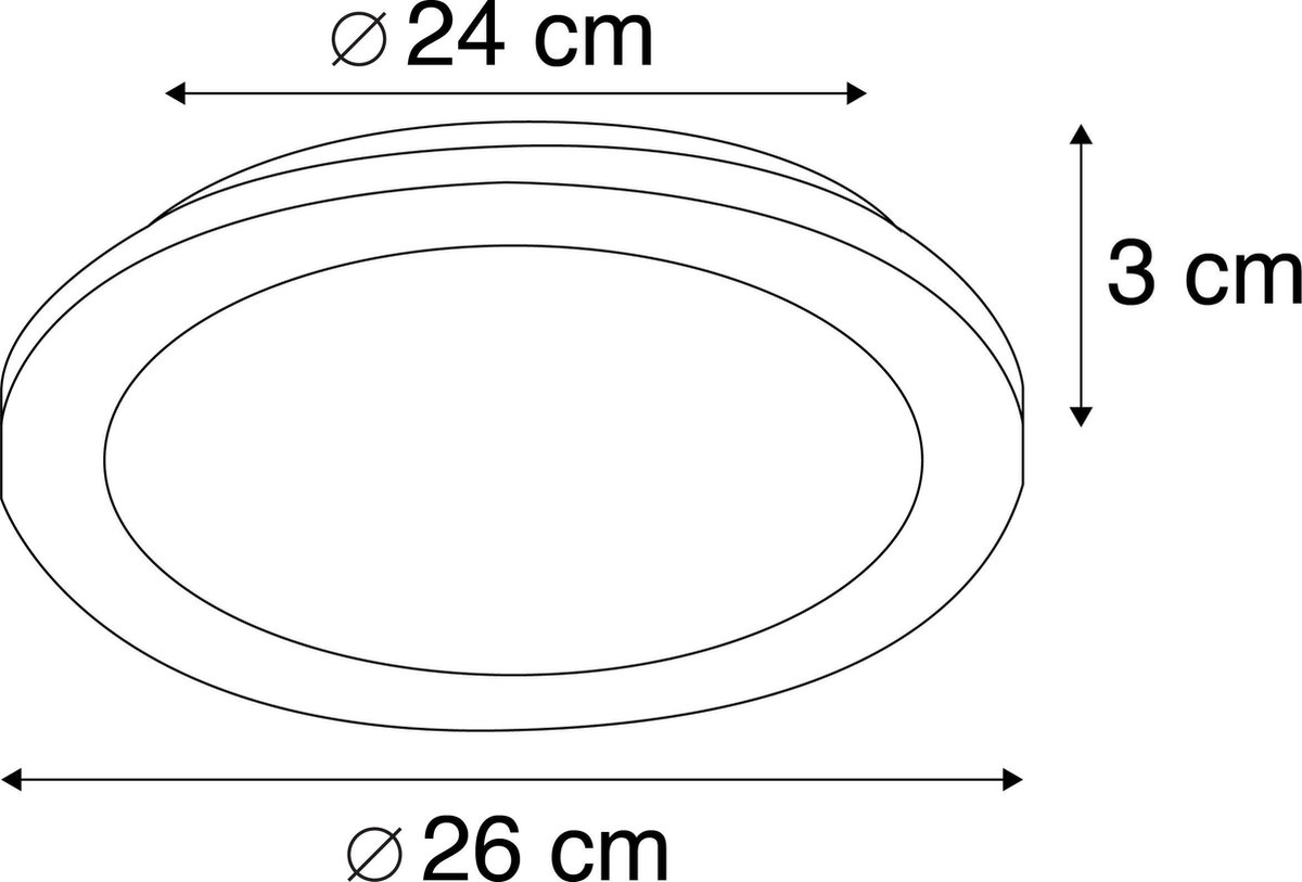 Reality TRIO Camillus Plafondlamp Ø 26 cm - Zwart