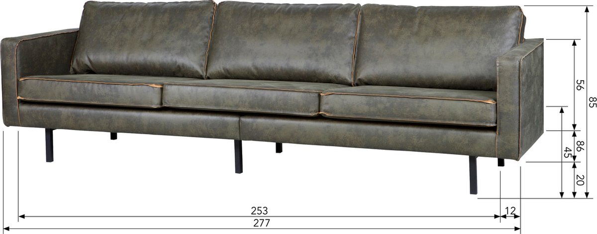 BePureHome Rodeo 3-zitsbank - Grijs