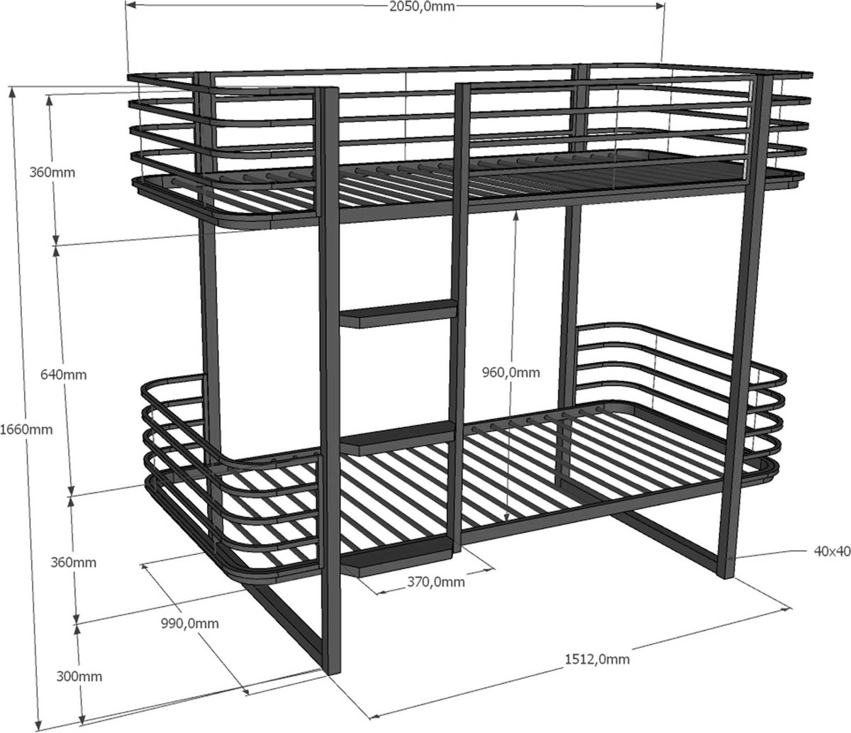 Vipack Oscar Stapelbed 90 x 200 cm - Wit