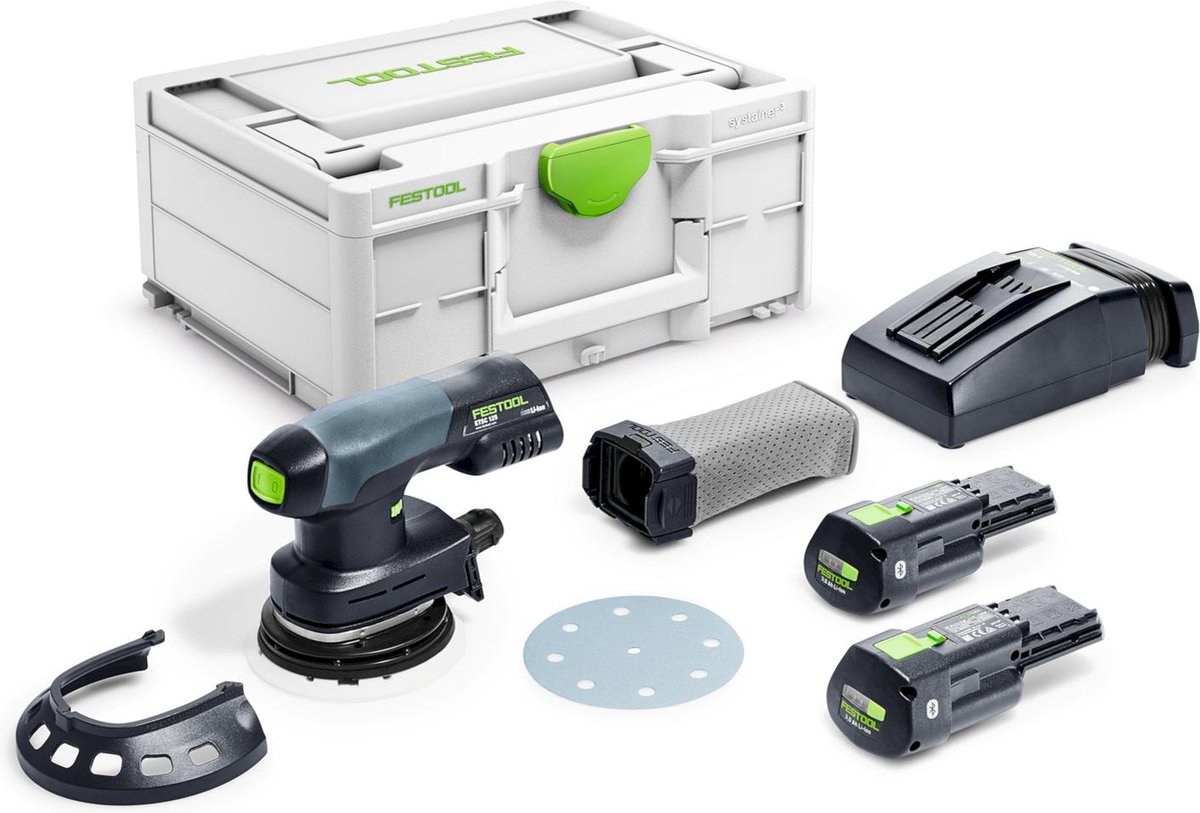 Festool ETSC 125 3,0 I-Plus | Accu-Excenterschuurmachine | 18V | Incl. 2 x 3.0 accu + snellader