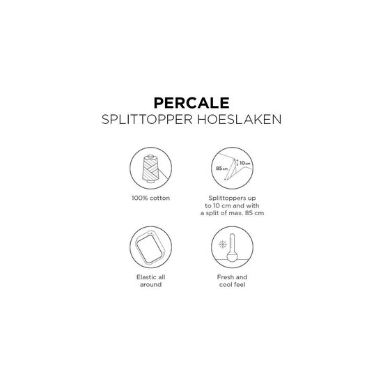 Beddinghouse Perkal Splittopper Hoeslaken 160 x 220 cm