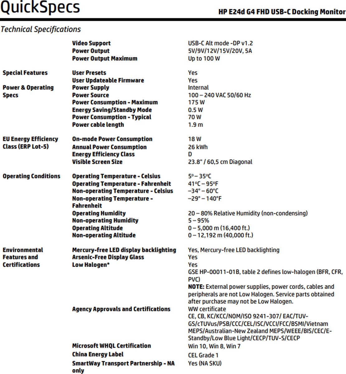 HP Monitor E24d G4 60,45 cm (23,8"),FHD, USB-C