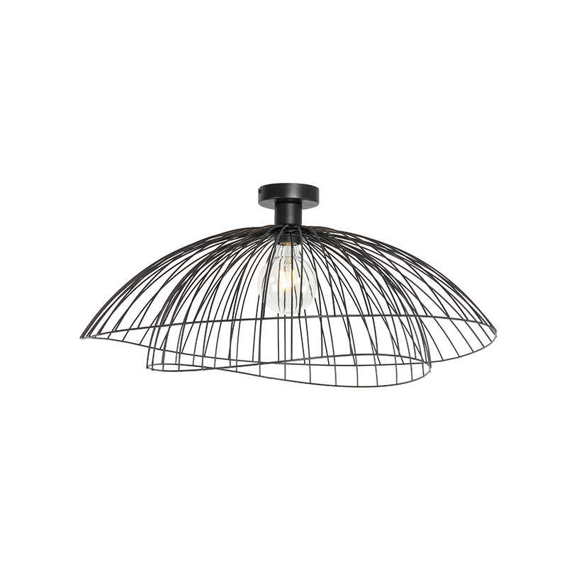 QAZQA Design plafondlamp 60 cm - Pua - Zwart