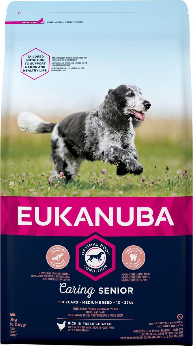 Eukanuba Caring Senior Medium Breed Kip - Hondenvoer - 3 kg