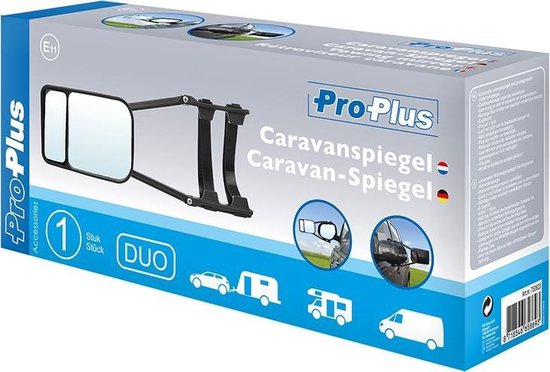 PROPLUS Opzetspiegel Duo - Zwart