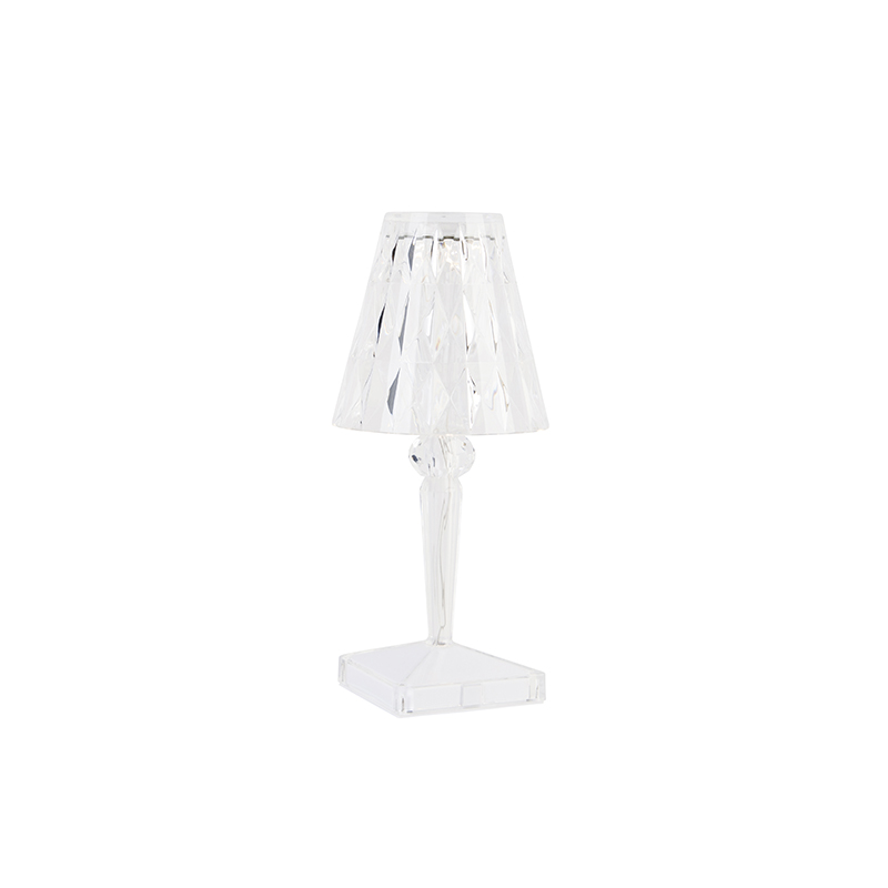 QAZQA Tafellamp transparant incl. LED IP54 oplaadbaar - Crystal