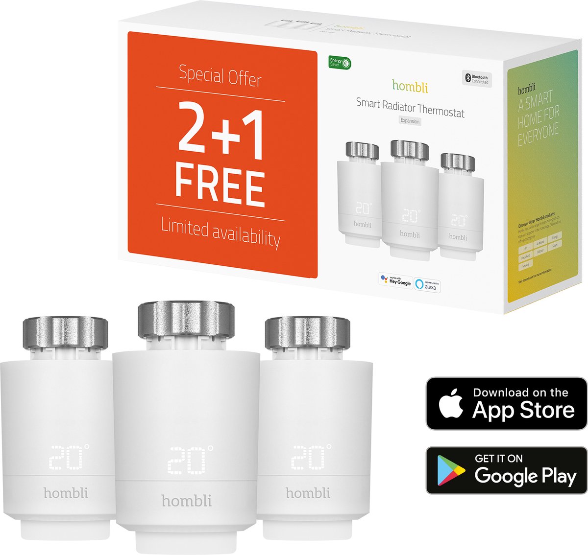 Hombli slimme thermostaat (set van 3 stuks)