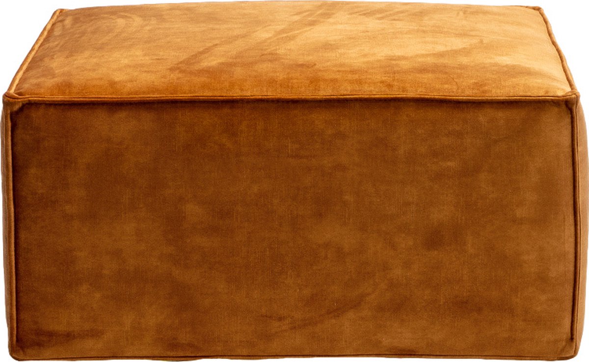 Bronx71 Hocker Memphis velvet oker - Bruin