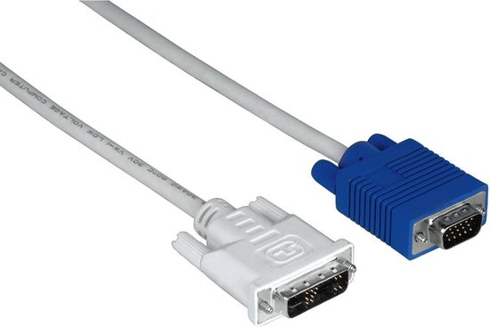 Hama DVI-naar-VGA-kabel 1 ster 1,8m - Grijs