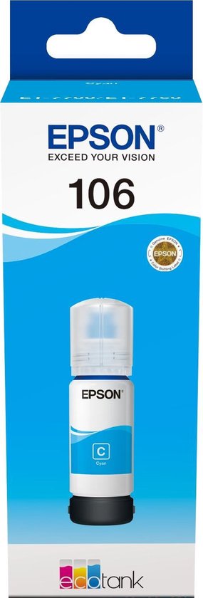 Epson EcoTank Ink 106 Singelpack Cyaan - Blauw