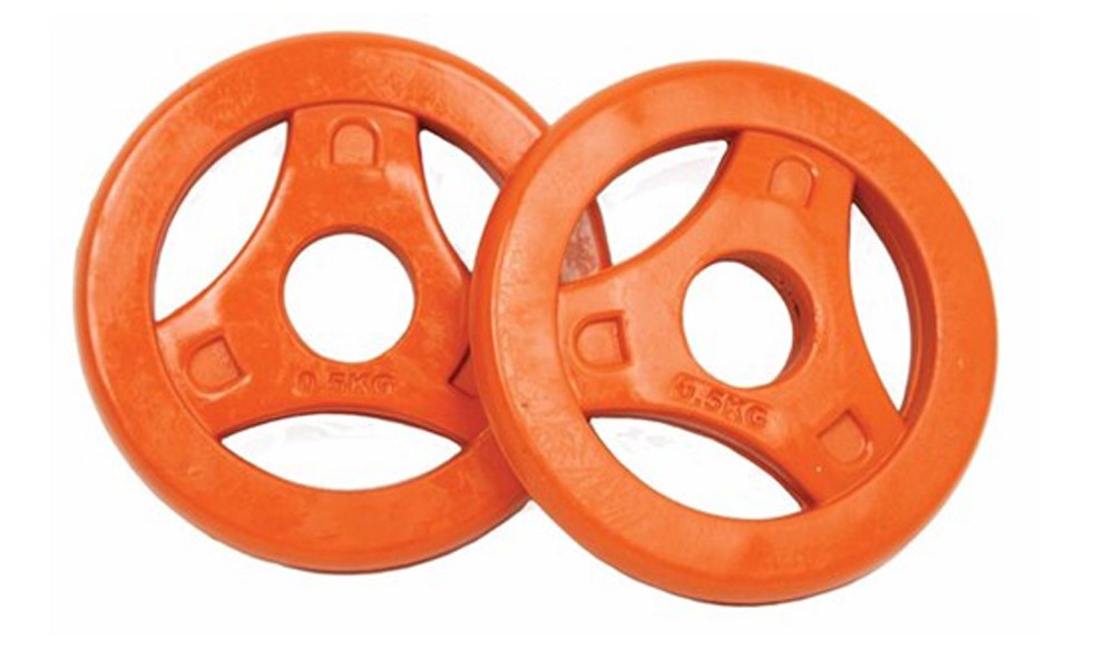 Tunturi Aerobic Schijven 0.5 kg Rubber (30 mm) 2 stuks - Oranje