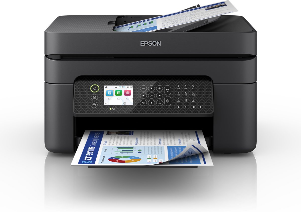 Epson - Impresora Multifunción WorkForce WF-2950DWF, Fax, Wi-Fi - Negro