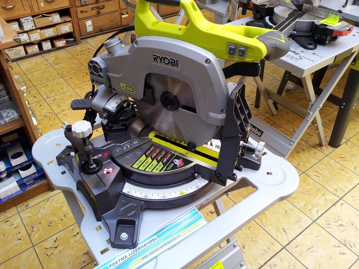 Ryobi EMS254L 2000 W compacte afkort/verstekzaagmachine met laser