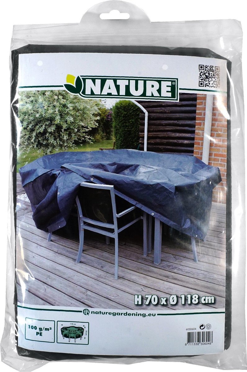 Nature Tuinmeubelhoes voor ronde tafel 118x70 cm - Grijs