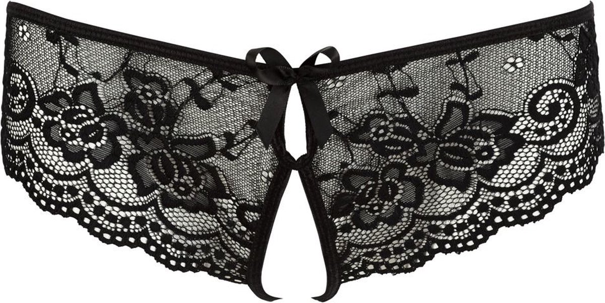 Cottelli Collection Kanten Slip Open - Zwart