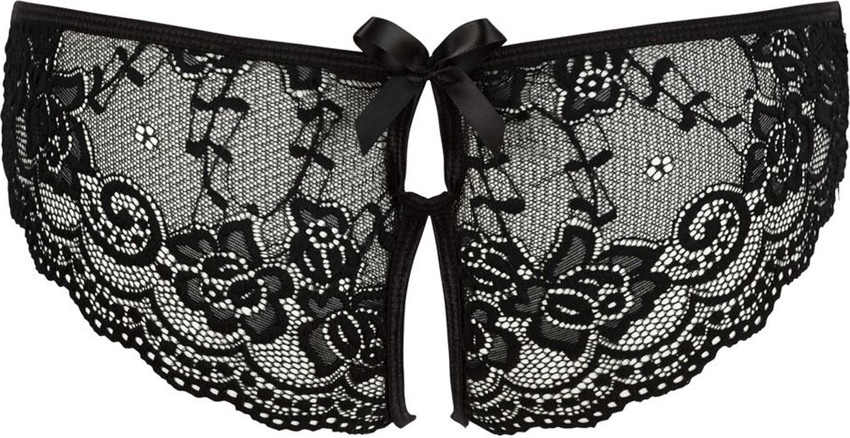 Cottelli Collection Kanten Slip Open - Zwart