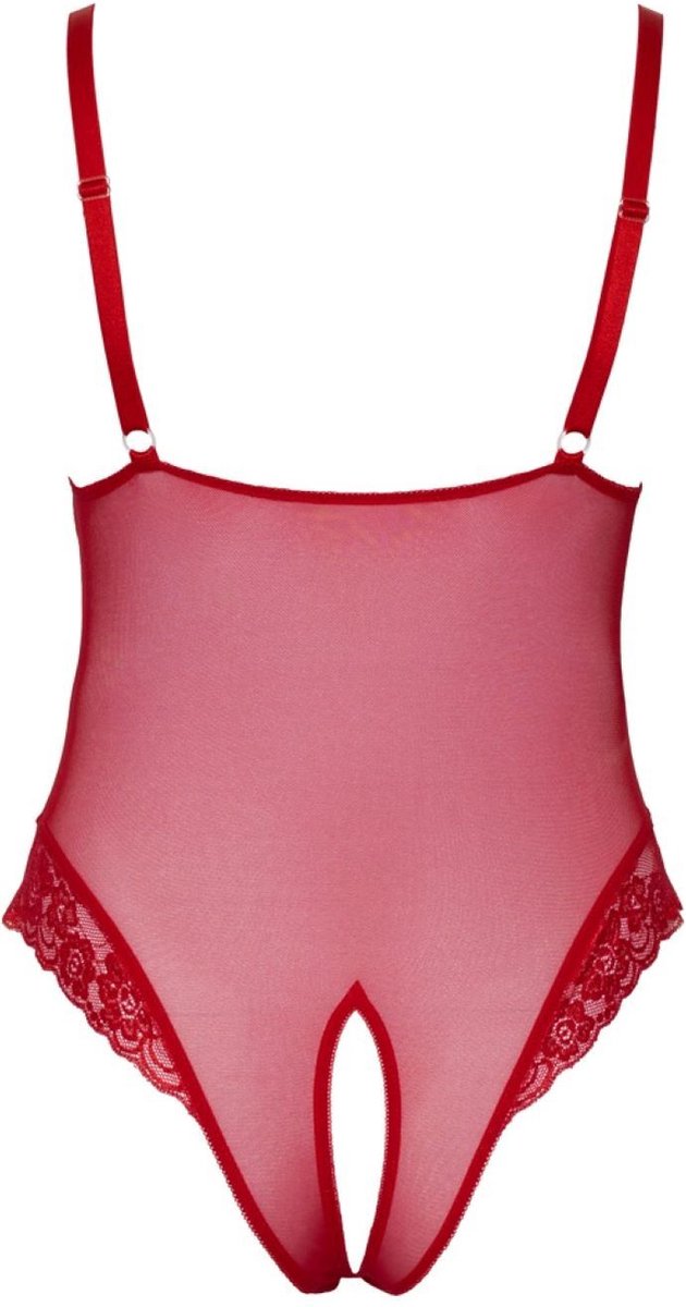 Cottelli Collection Body Met Open Kruisje - Rood