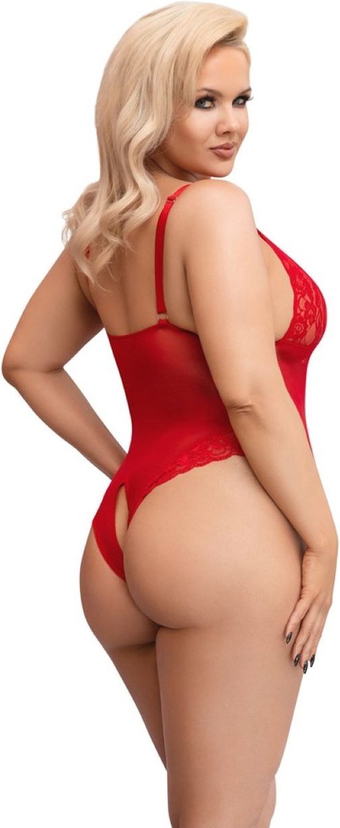 Cottelli Collection Body Met Open Kruisje - Rood