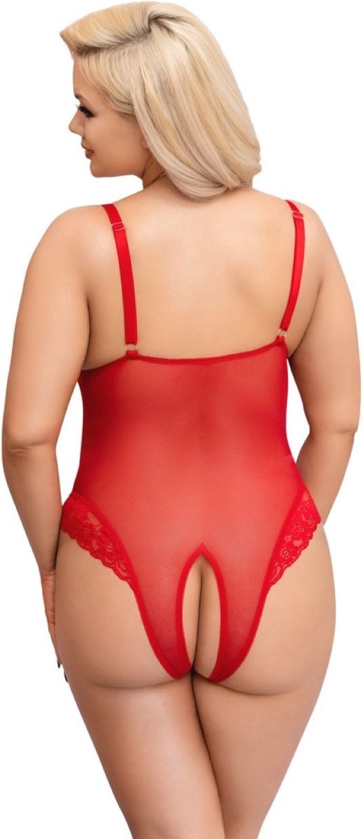 Cottelli Collection Body Met Open Kruisje - Rood