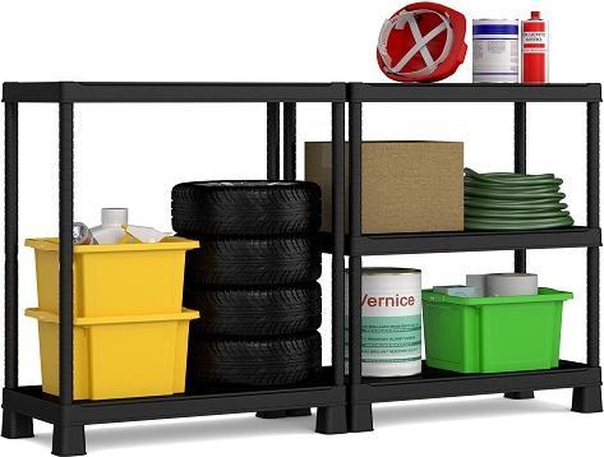Keter Plus Shelf 90/5 - 5 Planken - 90x40x182cm - Zwart