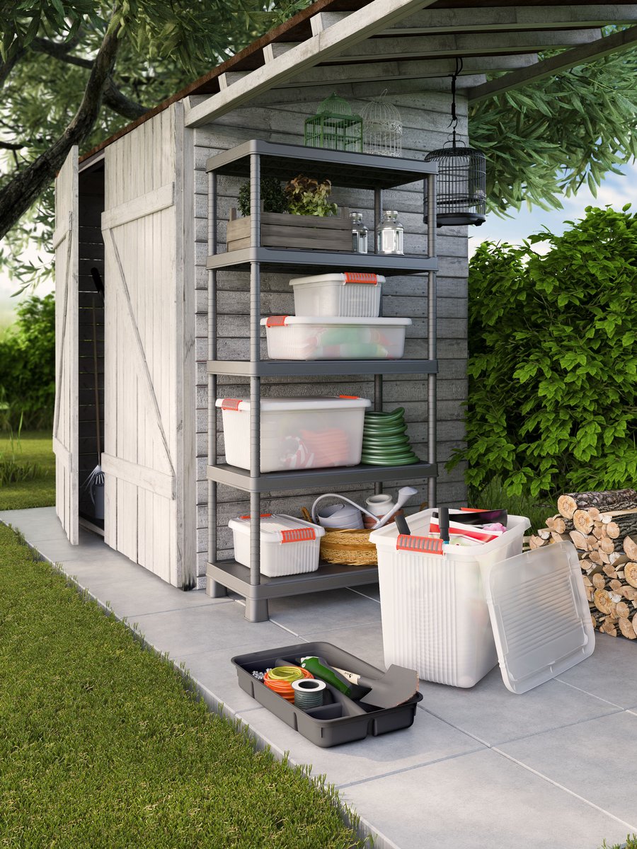 Keter Plus Shelf 90/5 - 5 Planken - 90x40x182cm - Zwart