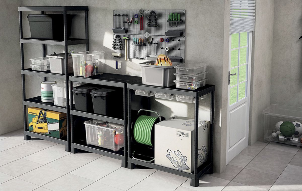 Keter Plus Shelf 90/5 - 5 Planken - 90x40x182cm - Zwart