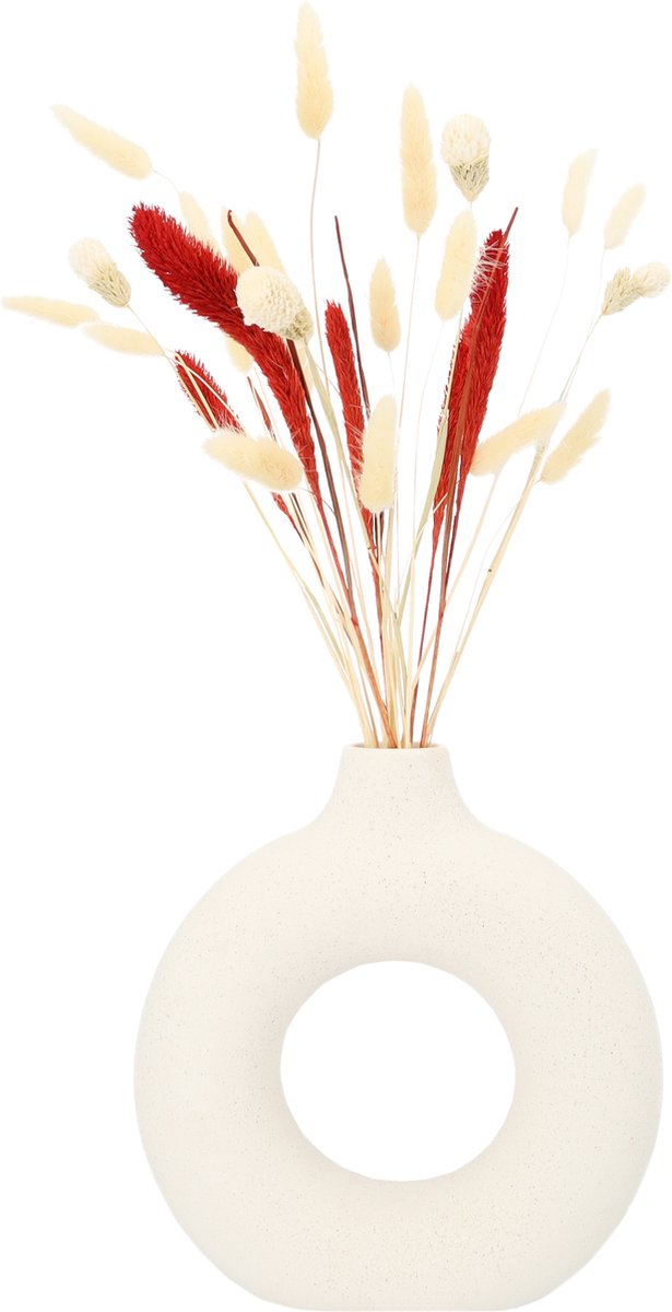 Quvio Donutvaas - 23 Cm - Keramiek - Wit