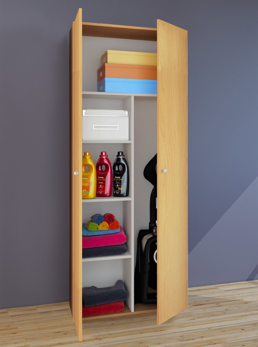 Vandol Ii Universele Kast, Schoonmaakkast 2 Deuren Beuken Decor.