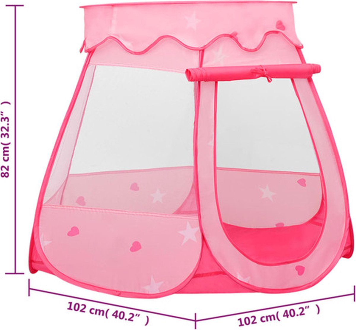Vidaxl Kinderspeeltent 102x102x82 Cm - Roze