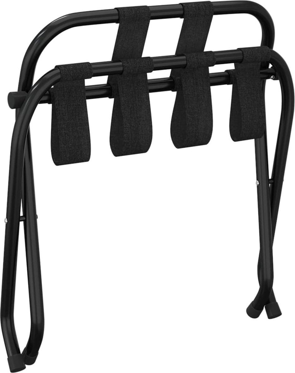 Vidaxl Bagagerek Met Rugleuning 56x39x52 Cm - Zwart