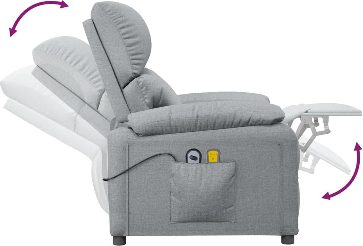 Vidaxl Sta-op-massagestoel Stof Licht - Grijs