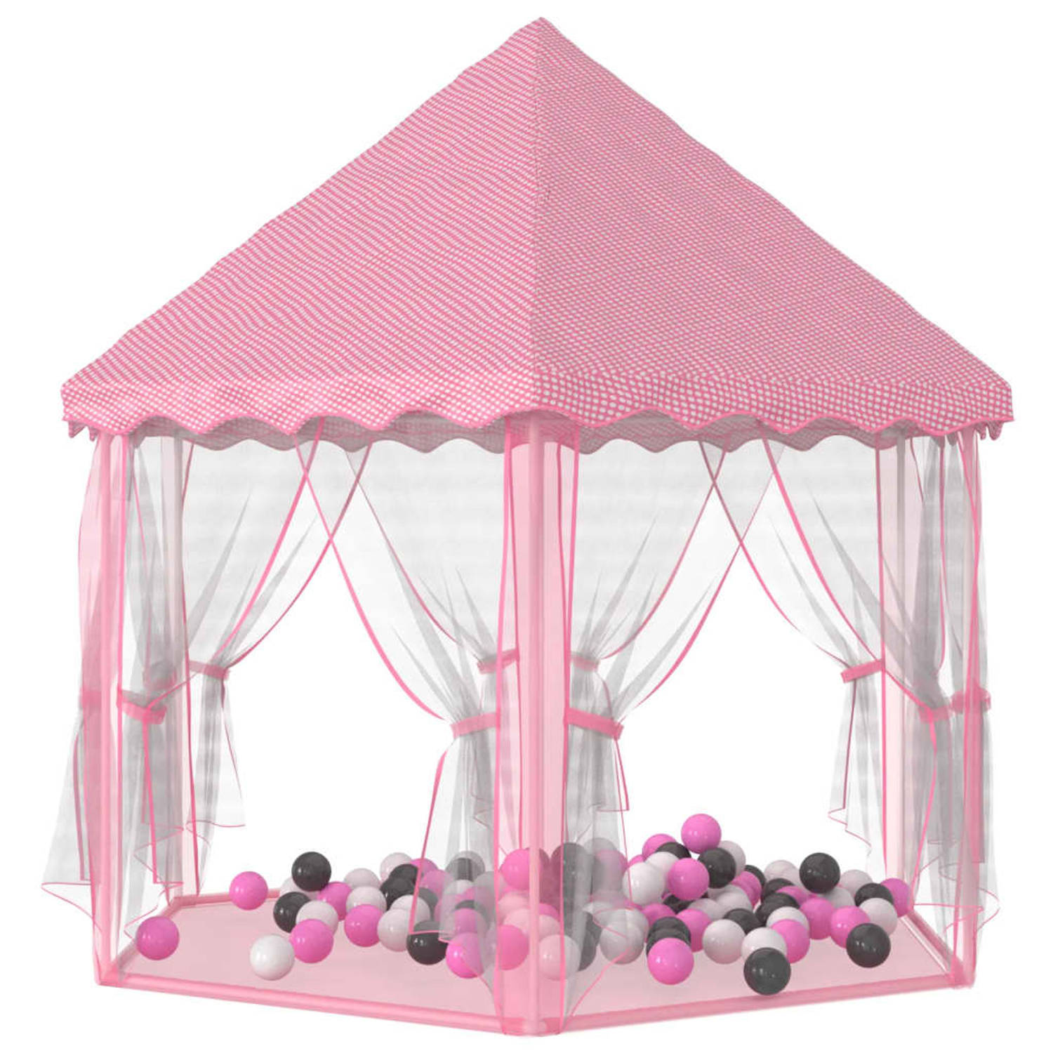 Vidaxl Prinsessenspeeltent Met 250 Ballen 133x140 Cm - Roze