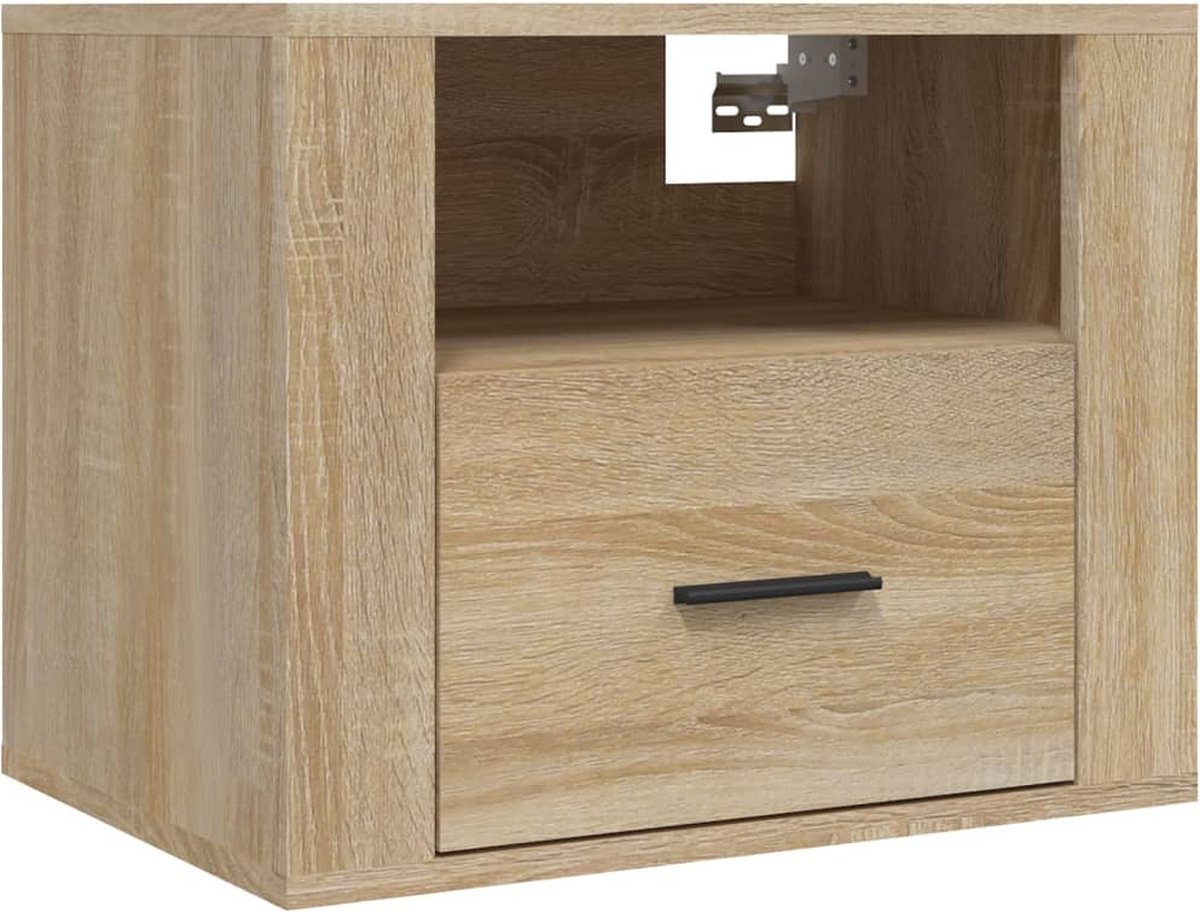 Vidaxl Nachtkastjes 2 St Wandgemonteerd 50x36x40 Cm Sonoma Eikenkleur - Bruin