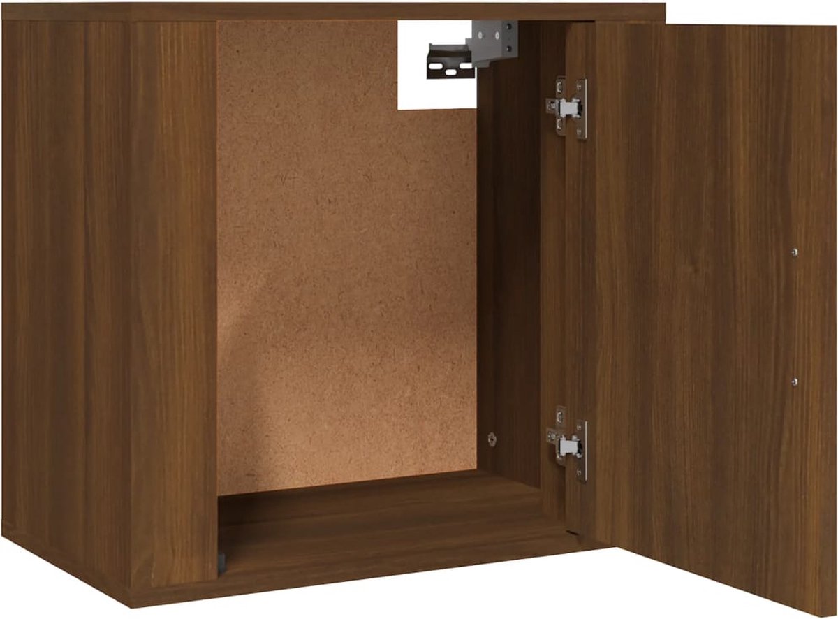 Vidaxl Nachtkastjes 2 St Wandgemonteerd 50x30x47 Cmeikenkleurig - Bruin