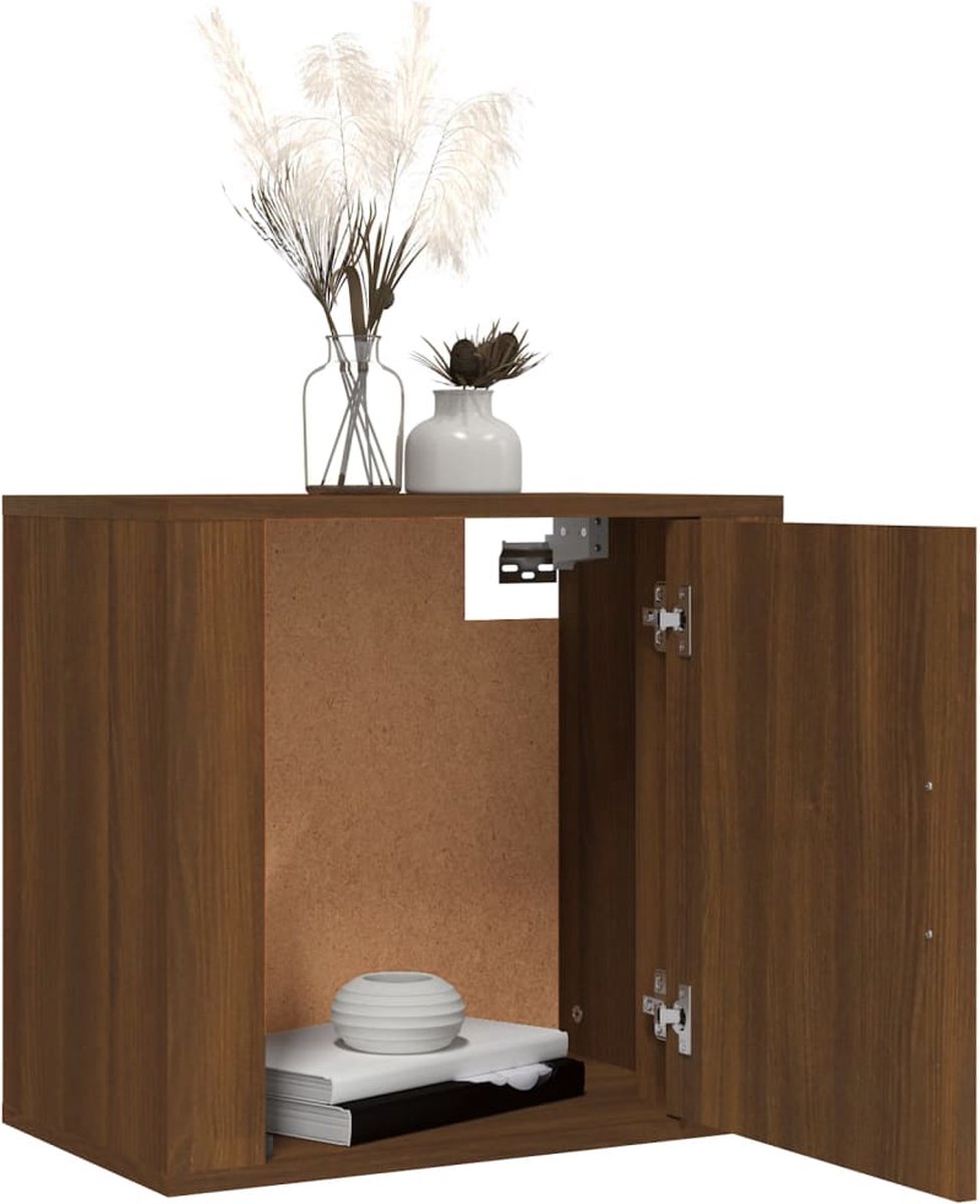 Vidaxl Nachtkastjes 2 St Wandgemonteerd 50x30x47 Cmeikenkleurig - Bruin