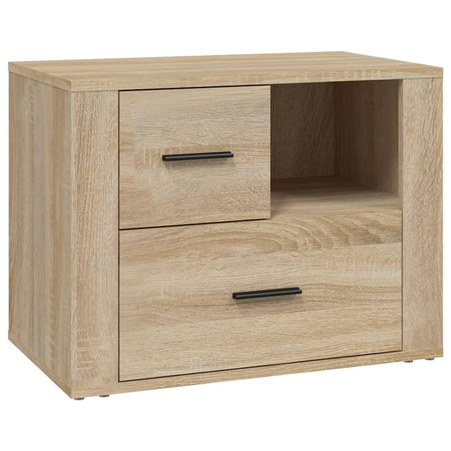 Vidaxl Nachtkastje 60x36x45 Cm Bewerkt Hout Sonoma Eikenkleurig - Marrón