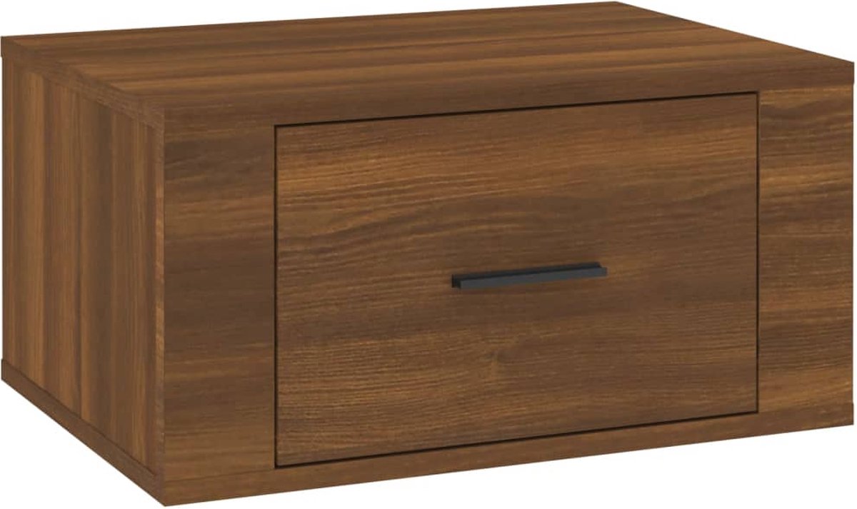 Vidaxl Nachtkastjes 2 St Wandgemonteerd 50x36x25 Cmeikenkleurig - Bruin