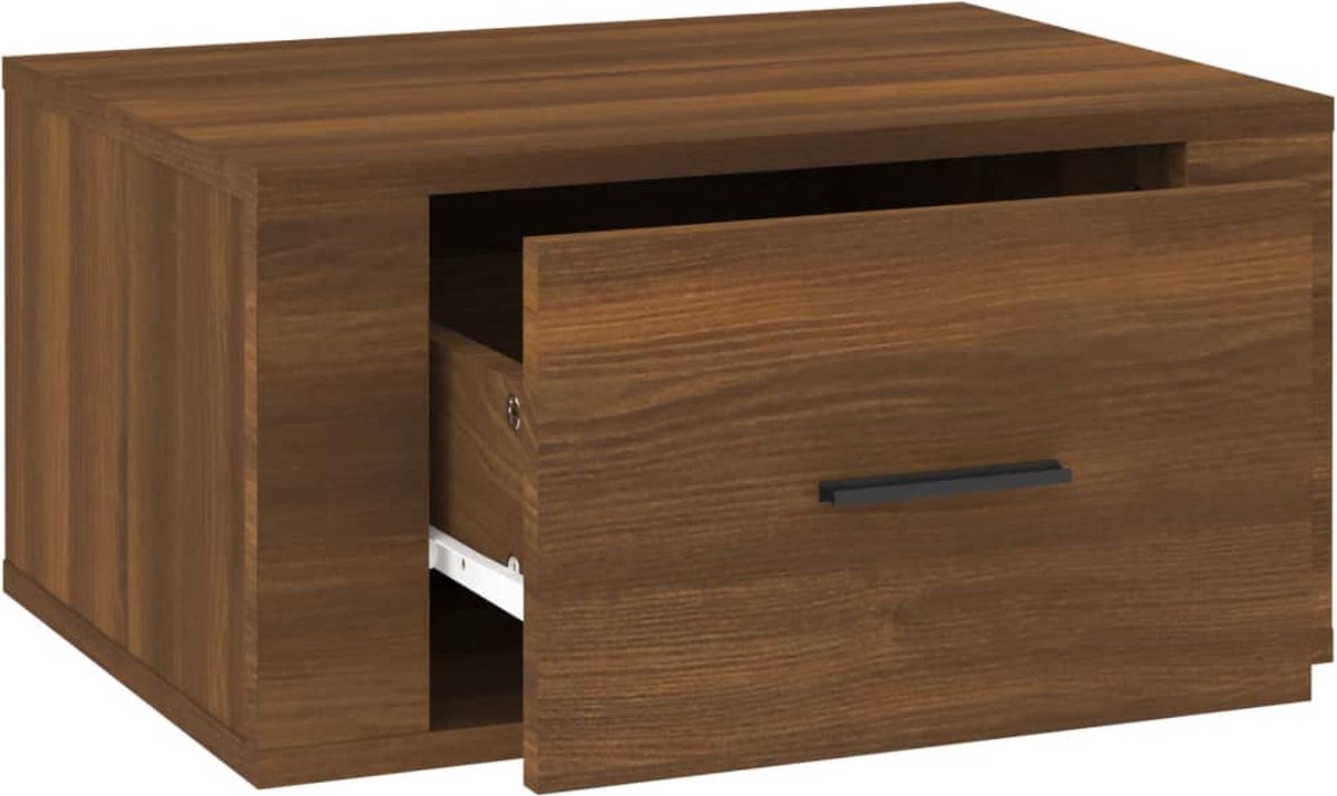 Vidaxl Nachtkastjes 2 St Wandgemonteerd 50x36x25 Cmeikenkleurig - Bruin