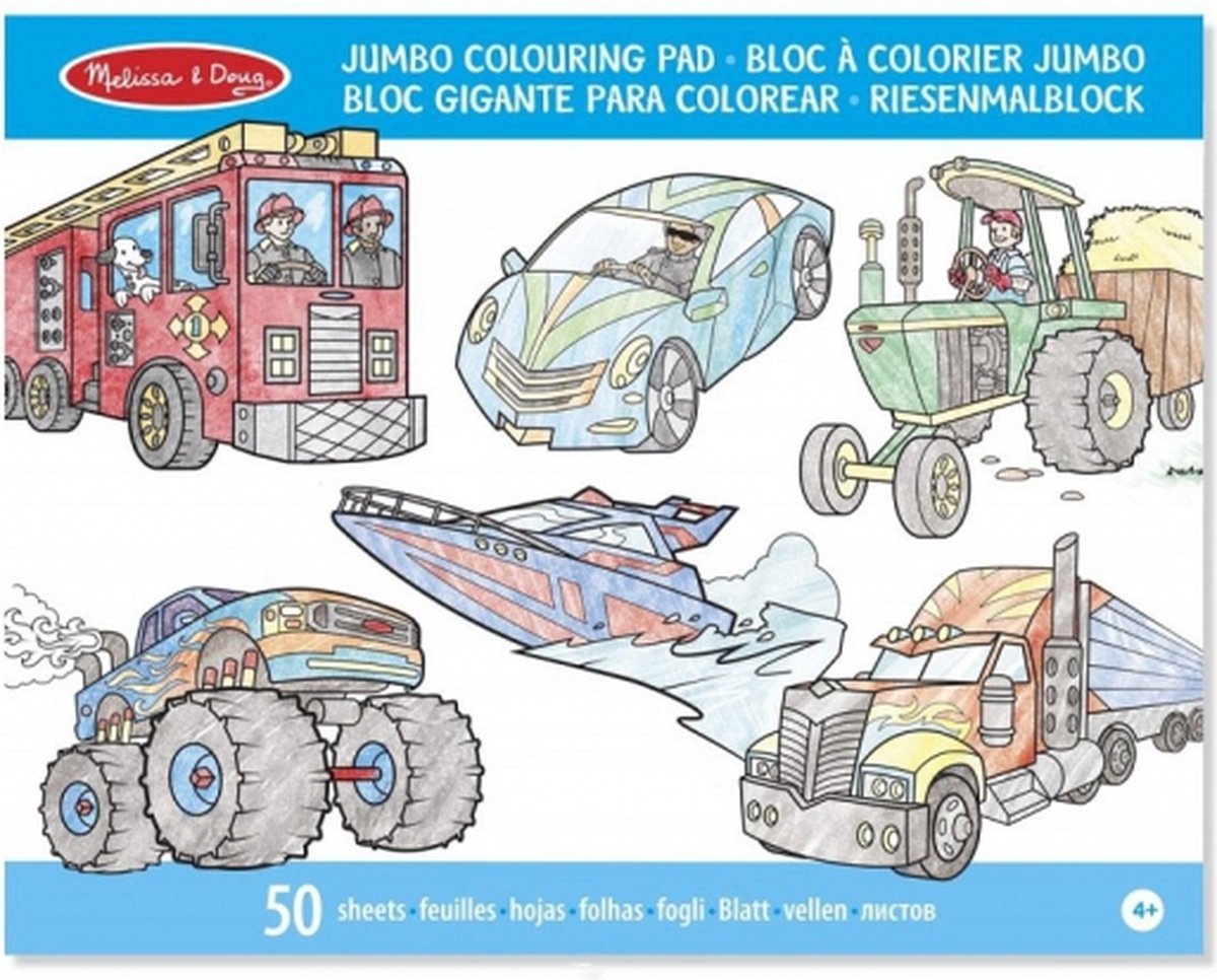 Melissa & Doug Jongens Voertuigen Kleurboek Met 36x Kleurpotloden Set - Kleurboeken