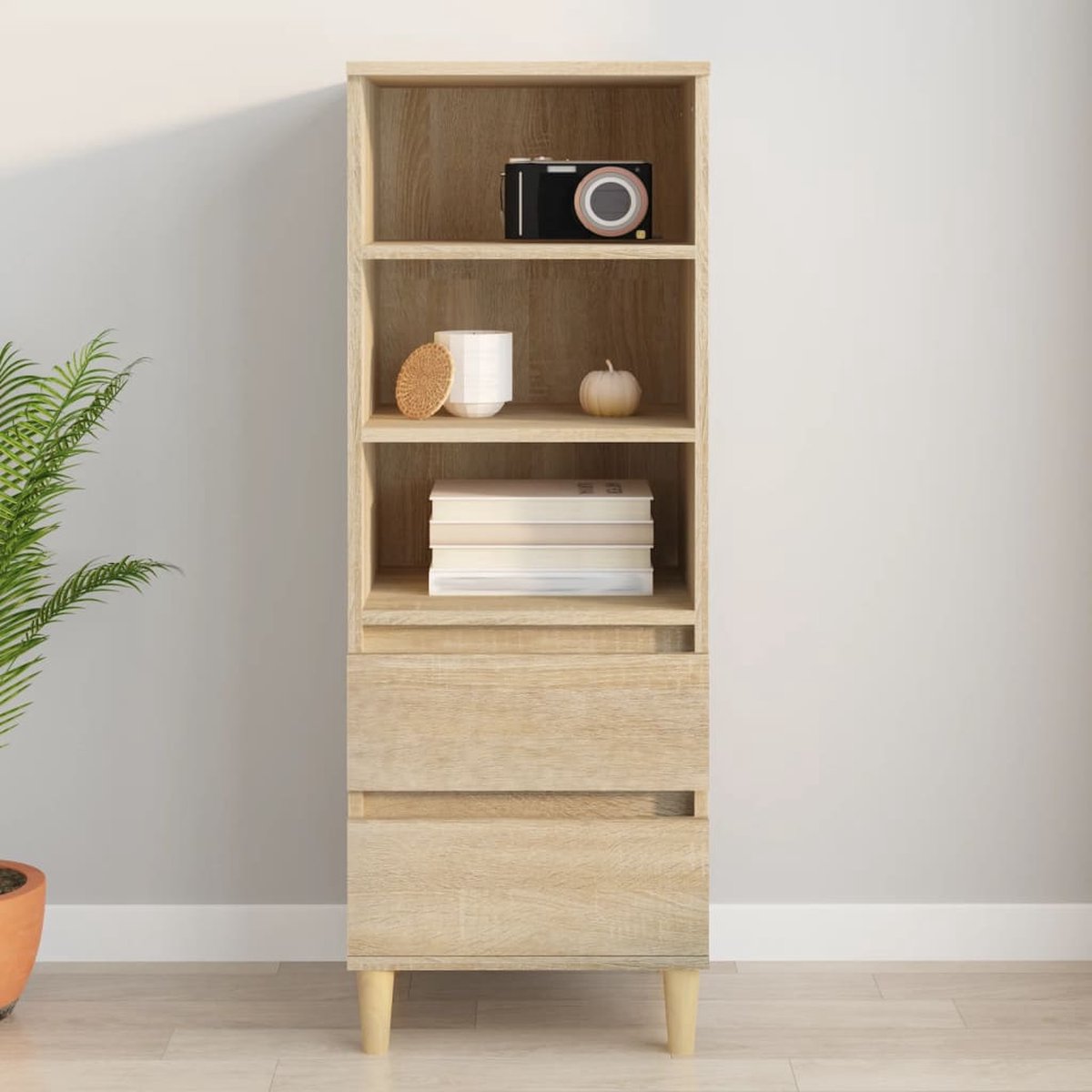 Vidaxl Hoge Kast 40x36x110 Cm Bewerkt Hout Sonoma Eiken - Beige